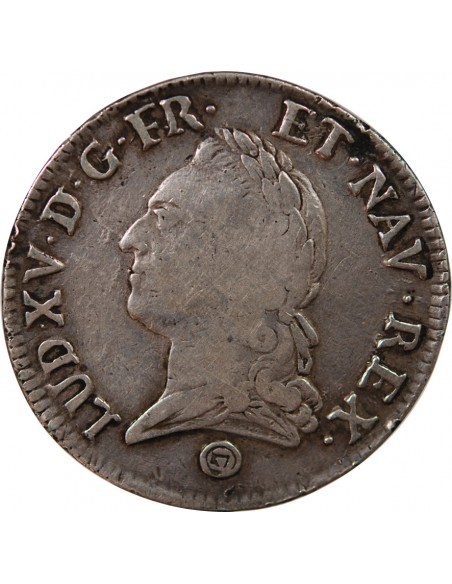 LOUIS XV - ÉCU ARGENT A LA VIEILLE TÊTE 1774 Q PERPIGNAN