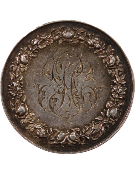 MARIAGE - MEDAILLE ARGENT PETIT F. - UNION DE L. GUILLER ET DE L. HUMBLOT LE 28 FEVRIER 1887