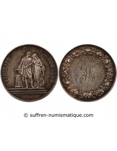 MARIAGE - MEDAILLE ARGENT PETIT F. - UNION DE L. GUILLER ET DE L. HUMBLOT LE 28 FEVRIER 1887