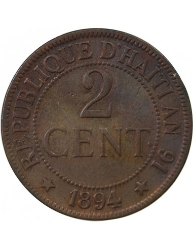 HAITI - 2 CENTIMES 1894 A PARIS