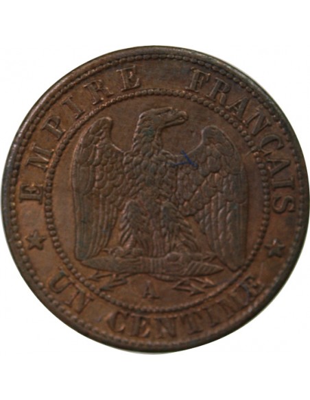 NAPOLEON III - 1 CENTIME TETE LAUREE - 1861 A PARIS