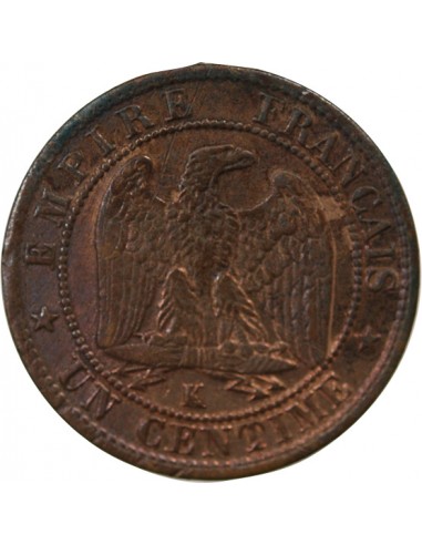 NAPOLEON III - 1 CENTIME TETE LAUREE - 1861 K BORDEAUX