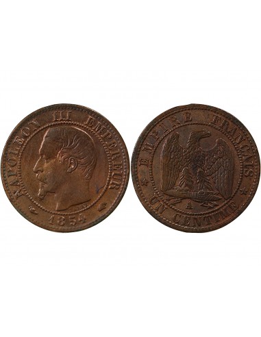 NAPOLEON III - 1 CENTIME TETE NUE - 1854 A PARIS