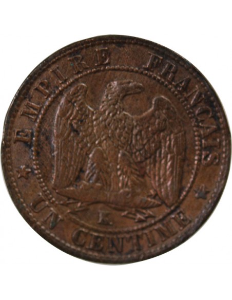 NAPOLEON III - 1 CENTIME TETE NUE - 1853 K BORDEAUX, Feuille horizontale