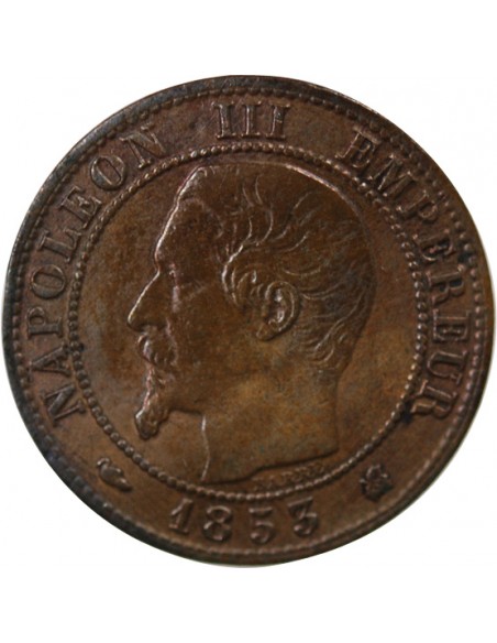 NAPOLEON III - 1 CENTIME TETE NUE - 1853 K BORDEAUX, Feuille horizontale