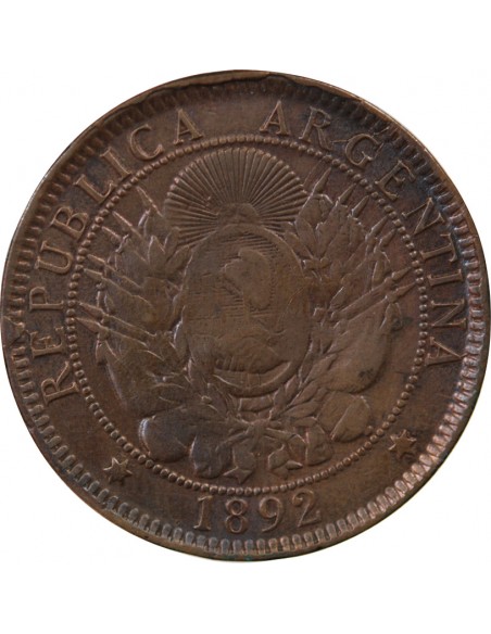 Argentine 2 centavos Bronze 1892
