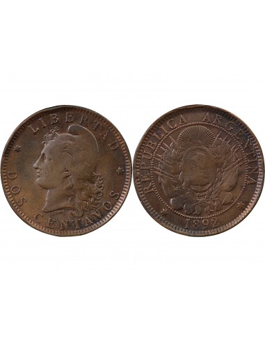 Argentine 2 centavos Bronze 1892