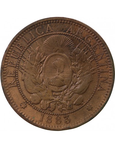 Argentine 2 Centavos Bronze 1883