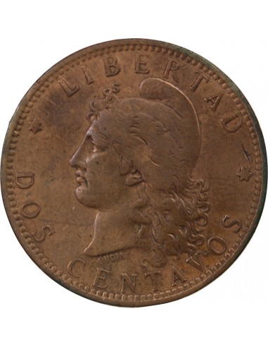 Argentine 2 Centavos Bronze 1883