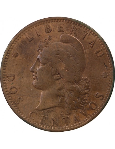 Argentine 2 Centavos Bronze 1883