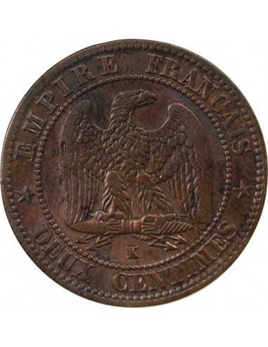NAPOLEON III - 2 CENTIMES 1861 TETE LAUREE - K BORDEAUX