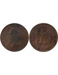 NAPOLEON III - 2 CENTIMES 1861 TETE LAUREE - K BORDEAUX 2