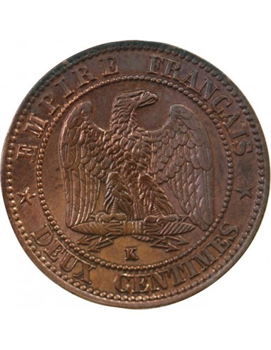 NAPOLEON III - 2 CENTIMES TETE LAUREE - 1861 K BORDEAUX