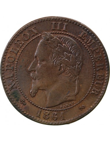 NAPOLEON III - 2 CENTIMES TETE LAUREE - 1861 K BORDEAUX