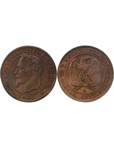 NAPOLEON III - 2 CENTIMES TETE LAUREE - 1861 K BORDEAUX 2