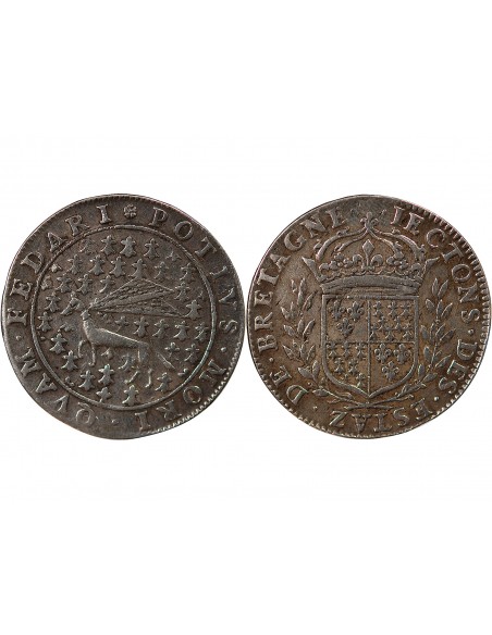 ETATS DE BRETAGNE, LOUIS XIV – JETON ARGENT nd (1657-1675) Daniel 17
