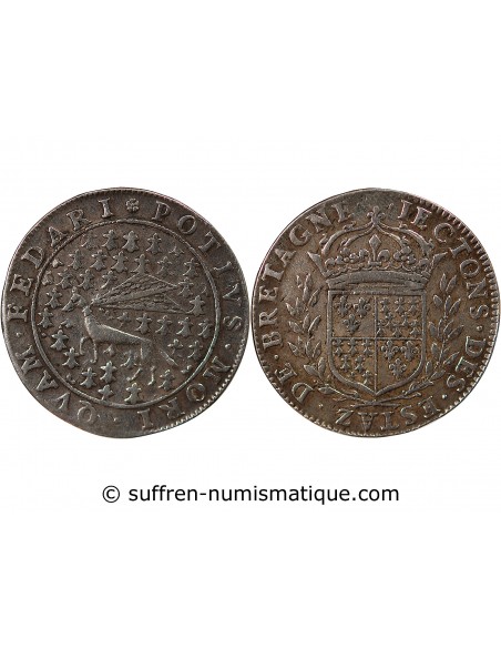 ETATS DE BRETAGNE, LOUIS XIV – JETON ARGENT nd (1657-1675) Daniel 17