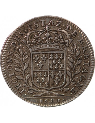 ETATS DE BRETAGNE, LOUIS XIV – JETON ARGENT 1681 NANTES Daniel 23