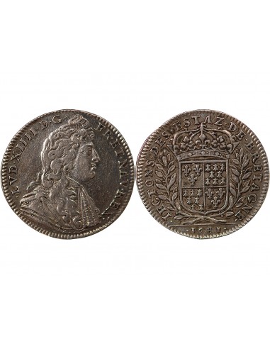 ETATS DE BRETAGNE, LOUIS XIV – JETON ARGENT 1681 NANTES Daniel 23