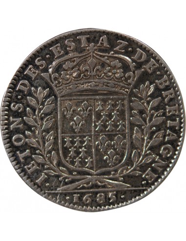 ETATS DE BRETAGNE, LOUIS XIV – JETON ARGENT 1685 DINAN Daniel 29
