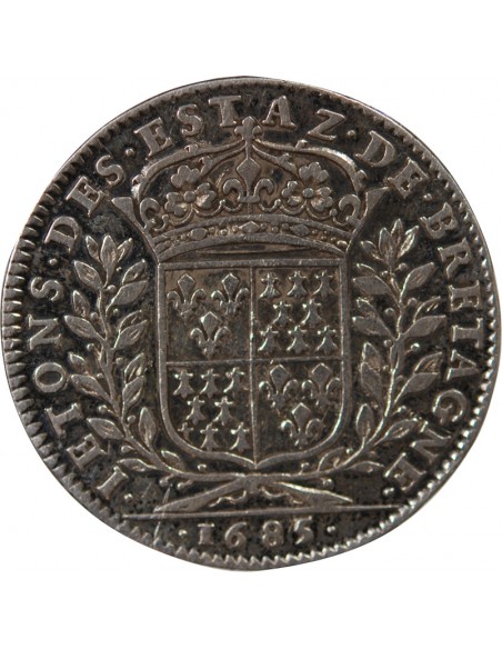 ETATS DE BRETAGNE, LOUIS XIV – JETON ARGENT 1685 DINAN Daniel 29