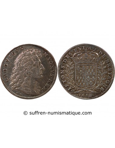 ETATS DE BRETAGNE, LOUIS XIV – JETON ARGENT 1683 VITRE Daniel 27