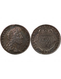 ETATS DE BRETAGNE, LOUIS XIV – JETON ARGENT 1691 VANNES Daniel 40 2