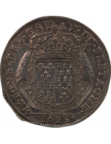 ETATS DE BRETAGNE, LOUIS XIV – JETON ARGENT 1693 VANNES Daniel 42