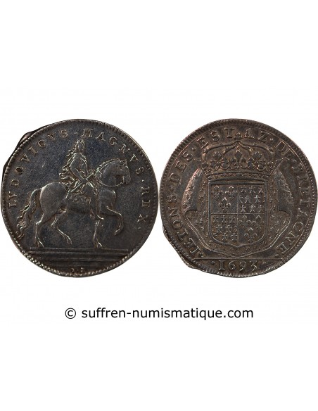 ETATS DE BRETAGNE, LOUIS XIV – JETON ARGENT 1693 VANNES Daniel 42