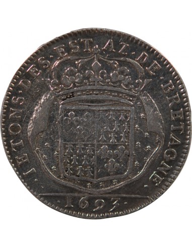 ETATS DE BRETAGNE, LOUIS XIV – JETON ARGENT 1693 VANNES Daniel 43