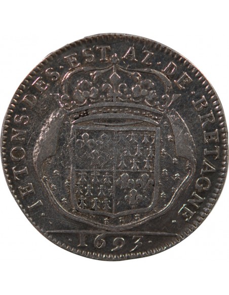 ETATS DE BRETAGNE, LOUIS XIV – JETON ARGENT 1693 VANNES Daniel 43