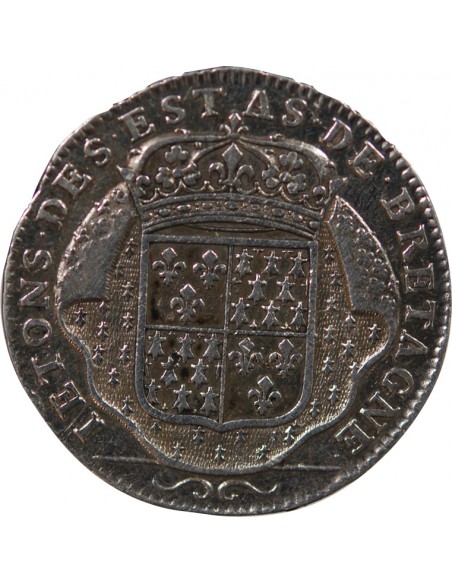 ETATS DE BRETAGNE, LOUIS XIV – JETON ARGENT nd 1697 VITRE Daniel 45