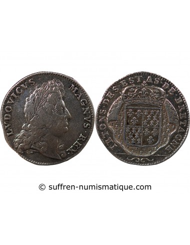 ETATS DE BRETAGNE, LOUIS XIV – JETON ARGENT nd 1697 VITRE Daniel 45