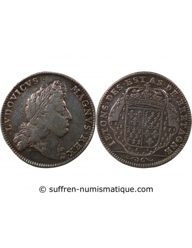 ETATS DE BRETAGNE, LOUIS XIV – JETON ARGENT nd 1697 VITRE Daniel 46