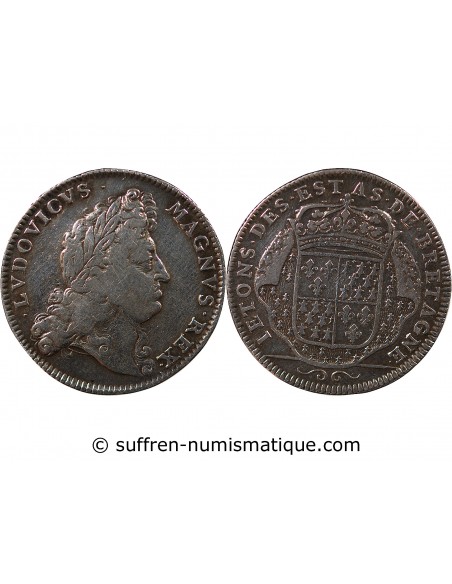 ETATS DE BRETAGNE, LOUIS XIV – JETON ARGENT nd 1697 VITRE Daniel 46