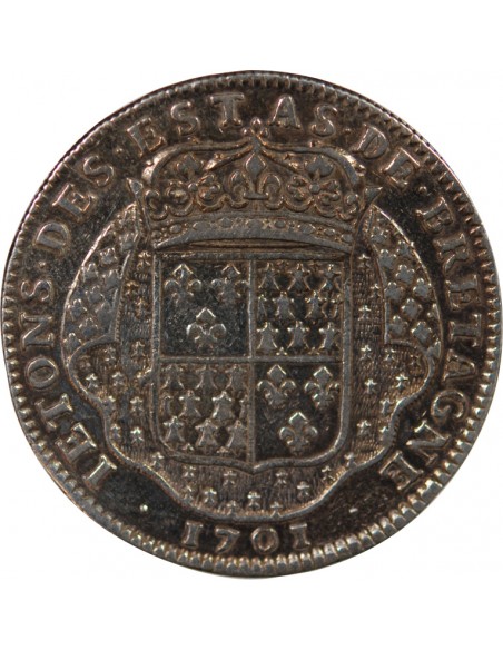 ETATS DE BRETAGNE, LOUIS XIV – JETON ARGENT 1701 NANTES Daniel 52
