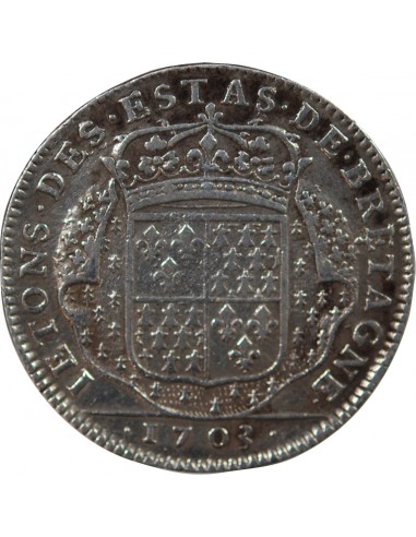 Louis XIV 1 jeton Argent 1703 Vannes
