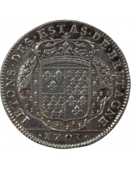 Louis XIV 1 jeton Argent 1703 Vannes