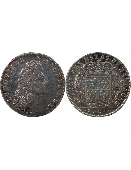 Louis XIV 1 jeton Argent 1703 Vannes
