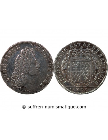 Louis XIV 1 jeton Argent 1703 Vannes