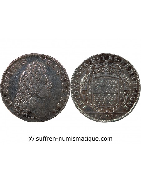 Louis XIV 1 jeton Argent 1703 Vannes