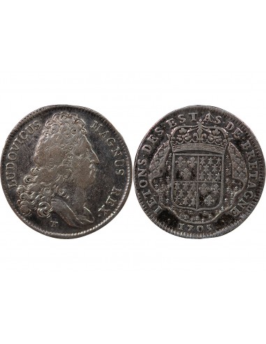 ETATS DE BRETAGNE, LOUIS XIV – JETON ARGENT 1705 VITRE Daniel 58