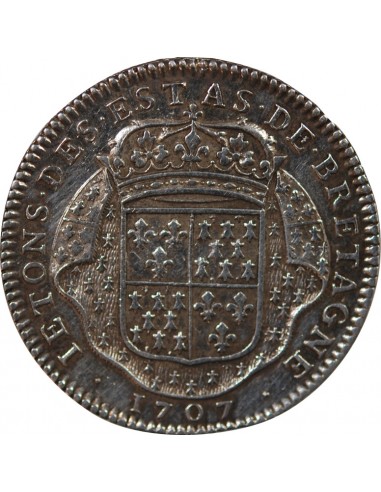 ETATS DE BRETAGNE, LOUIS XIV – JETON ARGENT 1707 DINAN Daniel 60