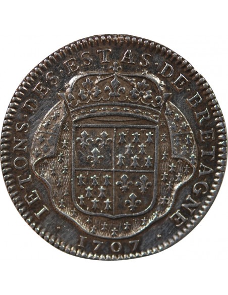 ETATS DE BRETAGNE, LOUIS XIV – JETON ARGENT 1707 DINAN Daniel 60