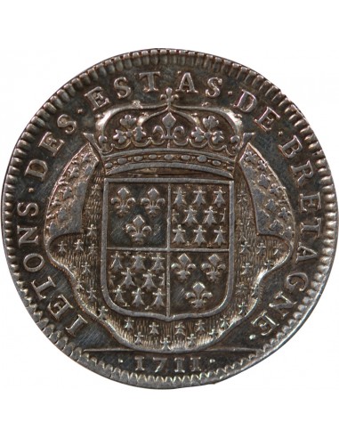 ETATS DE BRETAGNE, LOUIS XIV – JETON ARGENT 1711 DINAN Daniel 67
