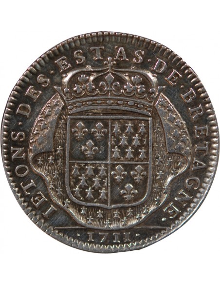 ETATS DE BRETAGNE, LOUIS XIV – JETON ARGENT 1711 DINAN Daniel 67