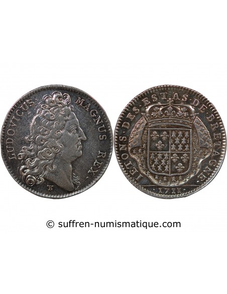 ETATS DE BRETAGNE, LOUIS XIV – JETON ARGENT 1711 DINAN Daniel 67