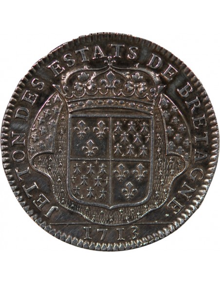 ETATS DE BRETAGNE, LOUIS XIV – JETON ARGENT 1713 DINAN Daniel 69