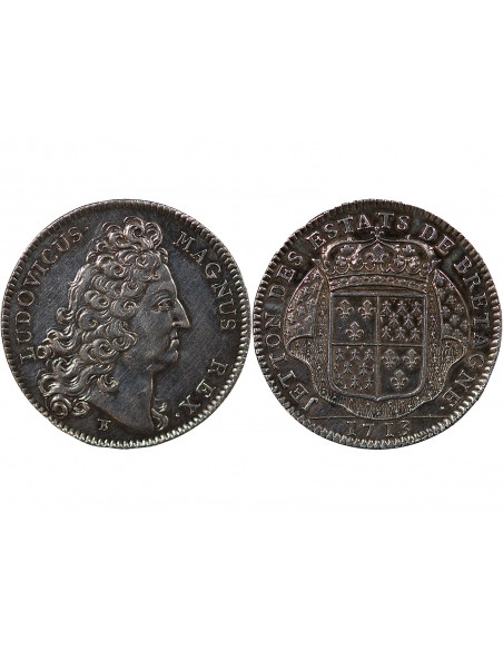 ETATS DE BRETAGNE, LOUIS XIV – JETON ARGENT 1713 DINAN Daniel 69