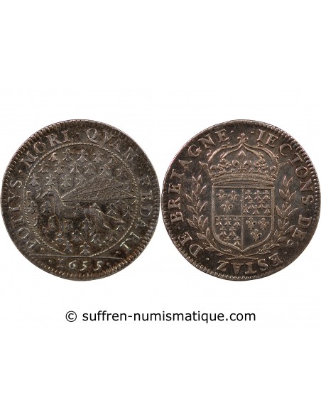 Louis XIV 1 jeton Argent 1655 Vitré